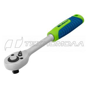 Ключ трещотка 1/2", 45 зубьев, с быстрым сбросом, матовый хром Сибртех