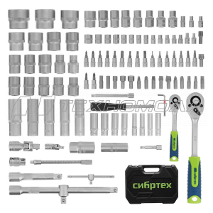 Набор инструментов, 1/2", 1/4", 108 предметов Сибртех