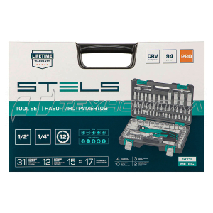 Набор инструментов STELS, 94 предмета, 12 гранные головки