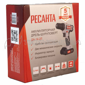 Ак. дрель РЕСАНТА ДА-14-2Л 1АКБ Ак. дрель РЕСАНТА ДА-14-2Л 1АКБ