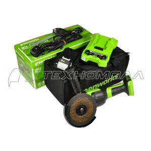 Ак. угловая шлифмашина Greenworks GD24AG
