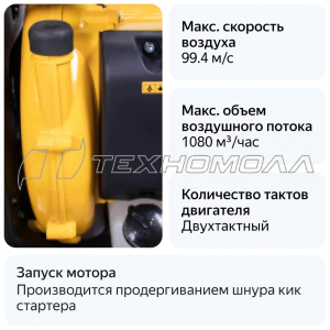 Воздуходувка CHAMPION GBR357 2,5кВт 1080м2ч ранцев