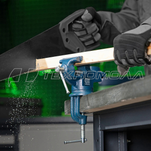 Тиски слесарные, настольные, поворотные, ширина рабочих губок 65мм, наковальня Сибртех