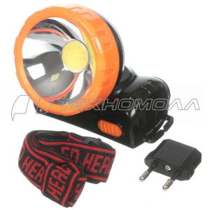 Фонарь Облик 2078 7703 акк. налобный встроен.ЗУ 220V картон кор.