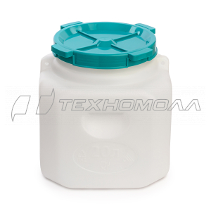 КАНИСТРА-БОЧКА ПЛАСТ. 20 Л ПРЯМОУГ. С КРЫШКОЙ