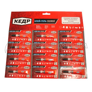 Клей СЕКУНДНЫЙ УНИВЕРСАЛЬНЫЙ ГЕЛЬ 3 Г (12/144/576) "КЕДР"