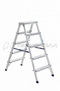 Стремянка двухсторонняя 5 ступени, алюминиевая AD7205, нз