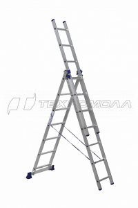Стремянка 5 ступеней, рабочая высота 1030 алюм..Ам705