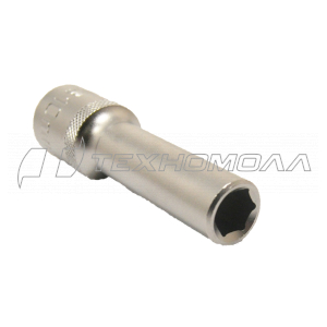 Головка торцевая удлиненная, 10 мм, 6-гранная, CrV, под квадрат 1/2", Stels