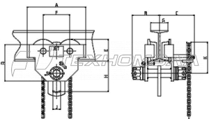 Подвижная каретка для тали Jet 3GT JE252230