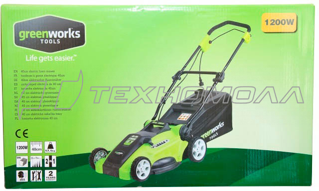 Электрическая газонокосилка GreenWorks GLM1240 25147