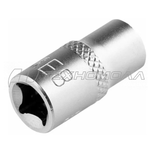 Головка торцевая 1/4, Е8, CrV Stels