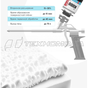 Пена монтажная KUDO НОМЕ 70 ПРОФИ 1000 МЛ/950 Г ВСЕСЕЗОННАЯ
