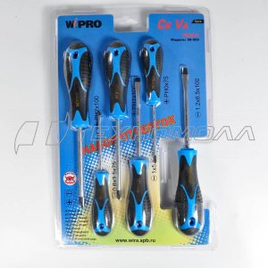 Набор отверток WIPRO 08-006 CR-Va Ручка "Micro-Fan