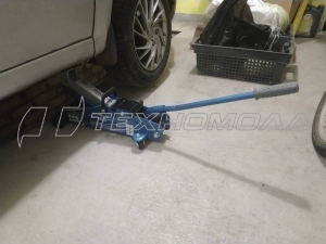 Домкрат гидравлический подкатной с фиксатором, 2,5т SAFETY PIN, 140-385 мм, в кейсе// Stels