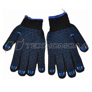 Перчатки хб 5 нитей 10класс с ПВХ точка ЛЮКС-2