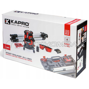 Уровень лазерный KAPRO 875-НАБОР (4 ВЕРТИКАЛИ, 1 ГОРИЗОНТАЛЬ, ТРЕНОГА, ОЧКИ) 875-НАБОР