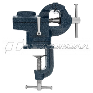 Тиски слесарные, настольные, поворотные, ширина рабочих губок 65мм, наковальня Сибртех