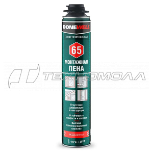 Пена монтажная DONEWELL 65 ПРОФИ 1000 МЛ/850 Г ВСЕСЕЗОННАЯ