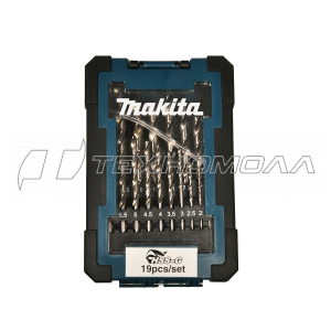 Набор сверл Makita 1-10 мм, по металлу, 19 шт.D-67549 (D-29941)
