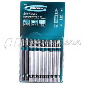 Бита PH2х70, сталь S2, шестигранный профиль, 1 шт. Gross