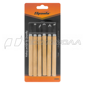 Набор резцов по дереву Sparta деревянные рукоятки, 6 шт.