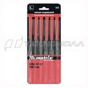 Набор надфилей, 180 х 5 мм, 6 шт., пластиковые рукоятки Matrix