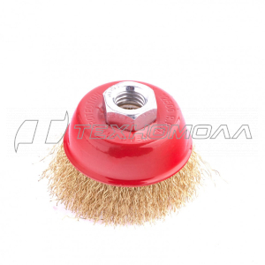 Кордщетка для УШМ MATRIX, 65 мм, "чашка", латунь