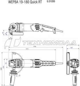 Угловая шлифовальная машина Metabo WEPBA 19-180 QUICK RT 601099000
