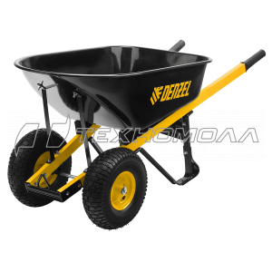 Тачка строительная 140 л 250 кг, усил,двухколесная, колесо 15х6.00-6 Denzel