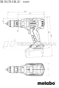 Аккумуляторная ударная дрель Metabo SB 18 LTX-3 BL Q I 602357660