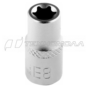 Головка торцевая 1/4, Е8, CrV Stels