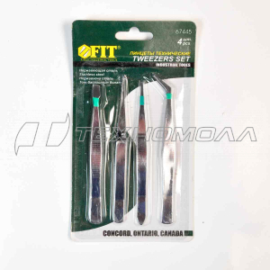 Пинцеты набор 4 шт. нержавеющие