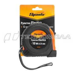 Рулетка Elastica, 10 м х 25 мм, обрезиненный корпус// Sparta