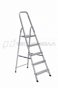 Стремянка 5 ступеней, рабочая высота 1030 алюм..Ам705