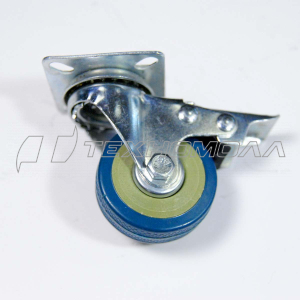 Кoлеcнaя опора аппаратная 50мм повор/тормоз серая