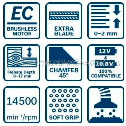 Аккумуляторный рубанок Bosch GHO 12V-20 0.601.5A7.001
