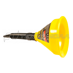 Воронка пластиковая 135 мм с металлическим ситом, гибким наконечником и непроливайкой Denzel