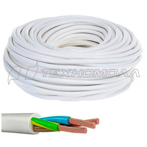 Провод ПВС 3*2,5 белый (в бухтах 100м)