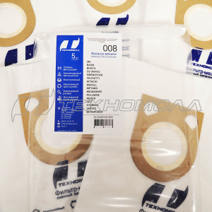 Мешки для пылесоса сменные синтетический ТЕХНОМОЛЛ 008