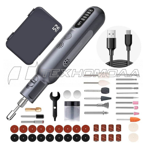 Гравер аккумуляторный GreenWorks GPT-8VRT с набором 52 предмета