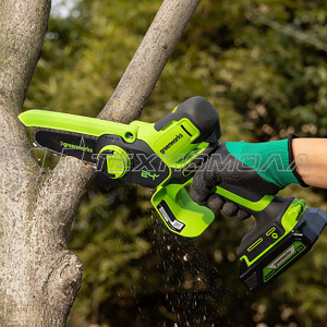 Аккумуляторная цепная мини пила GreenWorks G24MCS10