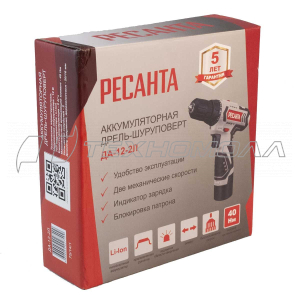 Ак. дрель РЕСАНТА ДА-12-2Л 1АКБ