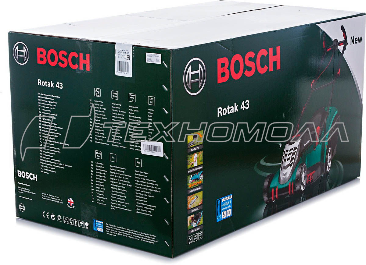 Электрическая газонокосилка Bosch ROTAK 43 GEN 4 0.600.8A4.300