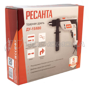 Эл. дрель РЕСАНТА ДУ-15/680