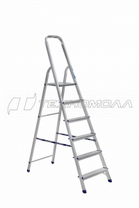 Стремянка 6 ступеней, рабочая высота 1240 алюм.Ам706