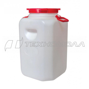 КАНИСТРА-БОЧКА ПЛАСТ. 50 Л ПРЯМОУГ. С КРЫШКОЙ