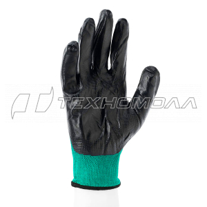 Перчатки полиэфирные с чёрным нитрильным покрытием, размер L, 15 класс вязки// Palisad