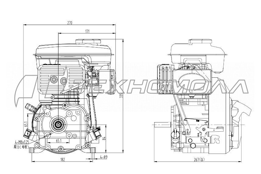 Двигатель LIFAN 152F D16 00-00000608